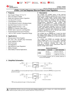 LP3855 datasheet cover page