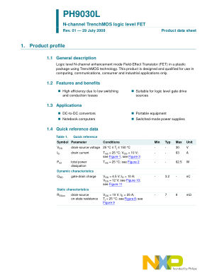 PH9030AL115 datasheet cover page
