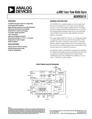 ADXRS610 数据手册首页