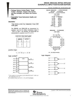SN5428 datasheet cover page