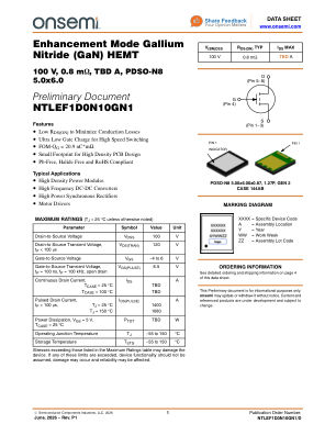 NTLEF1D0N10GN1 datasheet cover page