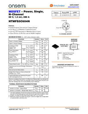 NTMFS5C604N 数据手册首页