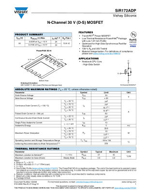 SIR172ADP 数据手册首页