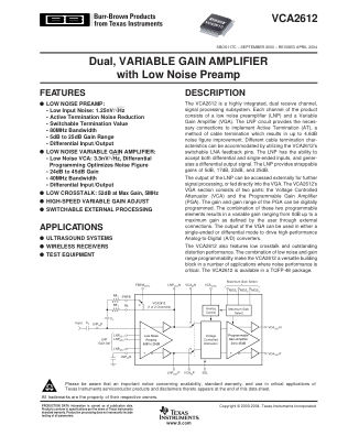 VCA2612 数据手册首页