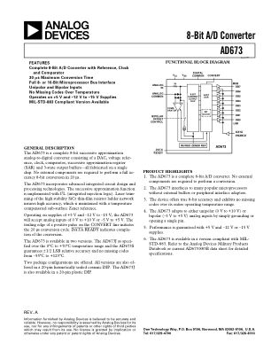 AD673 数据手册首页
