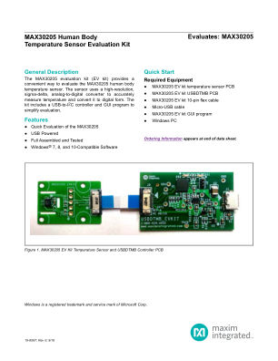 MAX30205EVSYS 数据手册首页
