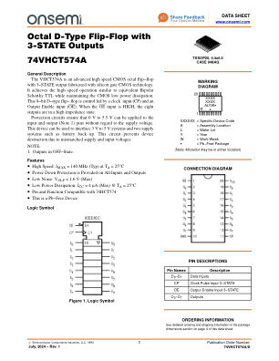 74VHCT574A datasheet cover page