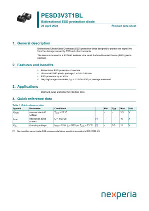 PESD3V3T1BLYL datasheet cover page