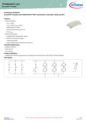FP200R12N3T7-B11 datasheet cover page
