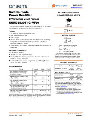 MURD530 datasheet cover page