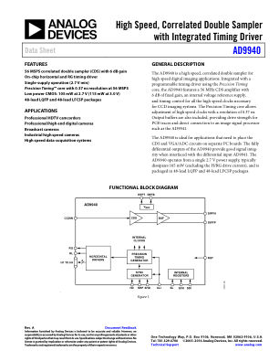 AD9940 datasheet cover page
