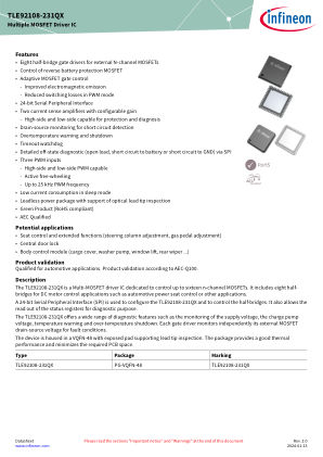 TLE92108-231QX datasheet cover page