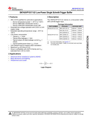 SN74UVP1G17-Q1 datasheet cover page