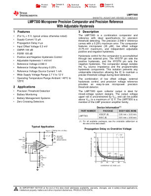 LMP7300 数据手册首页