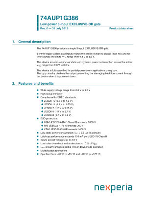 74AUP1G386GF datasheet cover page