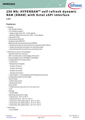 S80KS2563 datasheet cover page