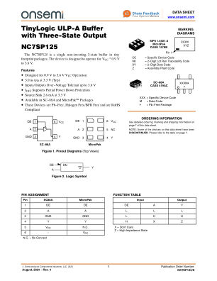 NC7SP125 datasheet cover page