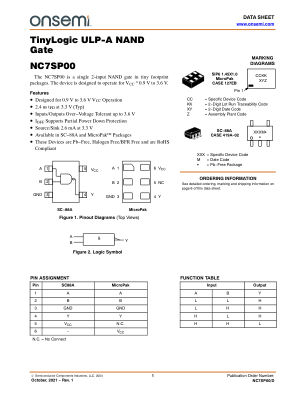 NC7SP00 数据手册首页