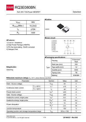 RQ3E080BN 数据手册首页