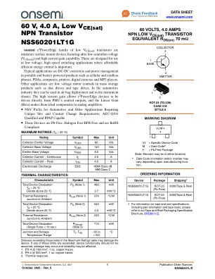 NSS60201L datasheet cover page