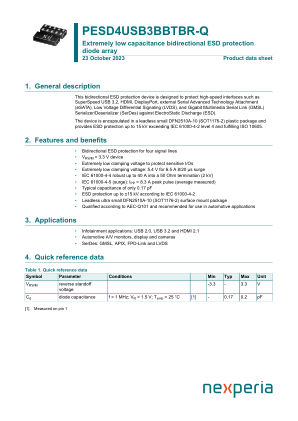 PESD4USB3BBTBR-QZ datasheet cover page