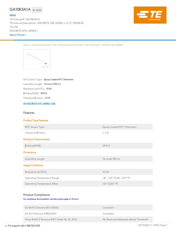 GA10K3A1A datasheet cover page