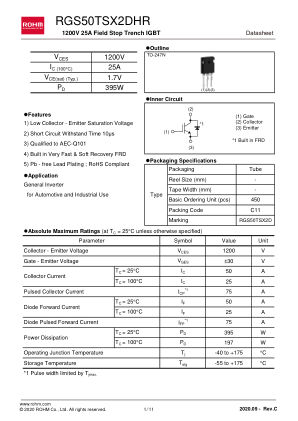 RGS50TSX2DHR datasheet cover page