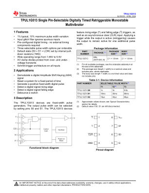 TPUL1G513 数据手册首页