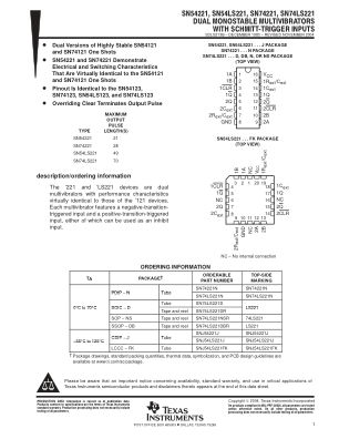 SN74LS221 数据手册首页