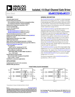 ADUM3220 数据手册首页