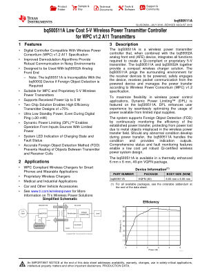 BQ500511A datasheet cover page