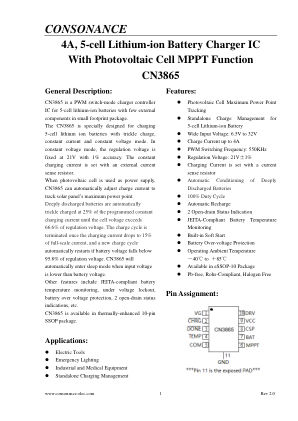 CN3865 datasheet cover page