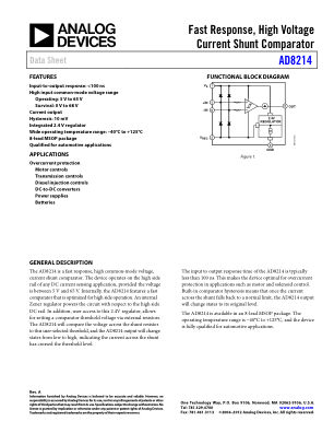 AD8214 datasheet cover page
