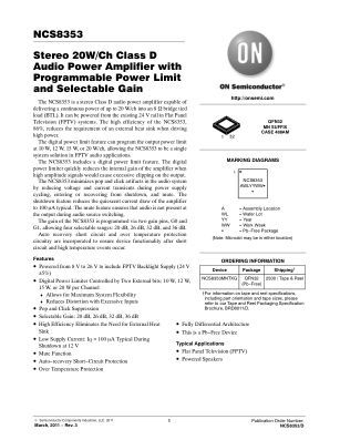 NCS8353 datasheet cover page