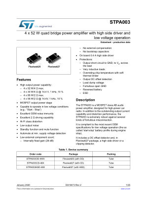STPA003 数据手册首页