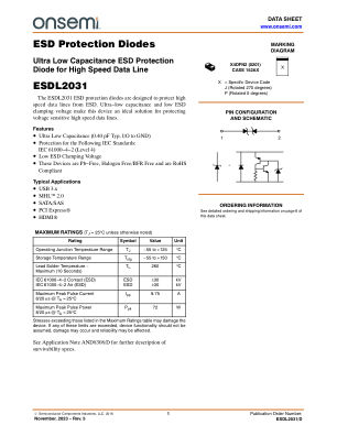 ESDL2031 数据手册首页