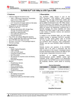 DLP9500 datasheet cover page