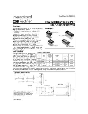 IRS2108S datasheet cover page