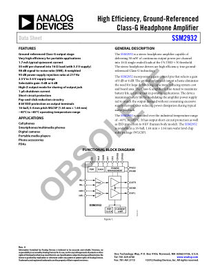 SSM2932 数据手册首页