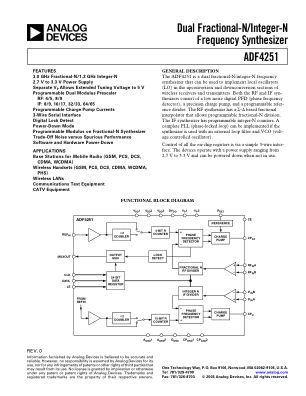 ADF4251 datasheet cover page