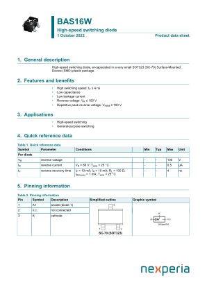 BAS16WF datasheet cover page