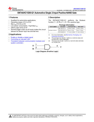 SN74AHC1G00-Q1 datasheet cover page