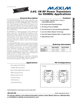 MAX2601-MAX2602 数据手册首页