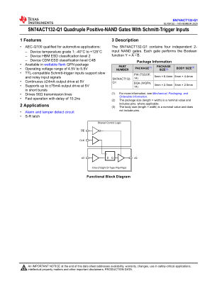 SN74ACT132-Q1 数据手册首页