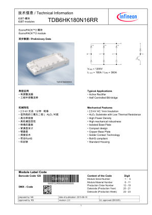 TDB6HK180N16RR datasheet cover page