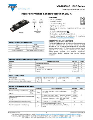VS-209CNQ150PBF 数据手册首页