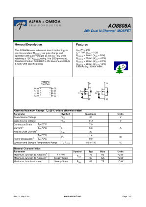 AO8808A datasheet cover page