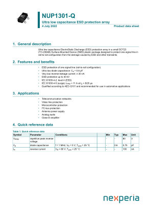 NUP1301-QR 数据手册首页