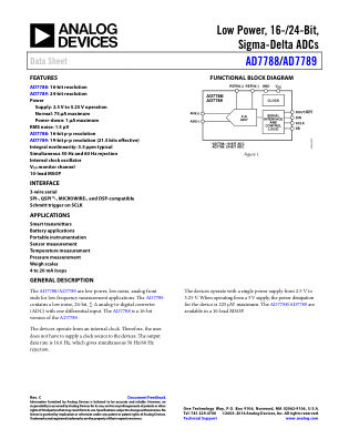AD7788 datasheet cover page