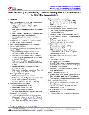 MSP430FR60471 datasheet cover page